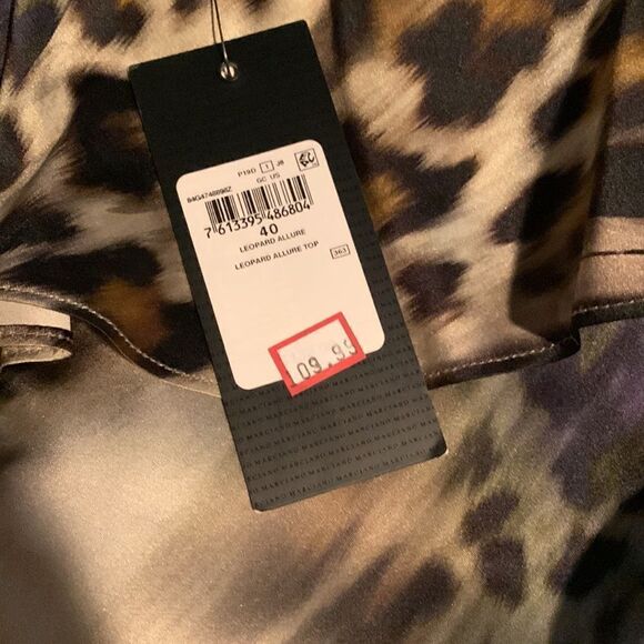 NWT Marciano Leopard Allure Silk Top Size 40 (Small) - Picture 2 of 2